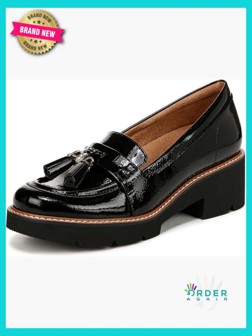 Tassel Loafer with Heel Block Heel Loafers Women's Casual Office Shoes